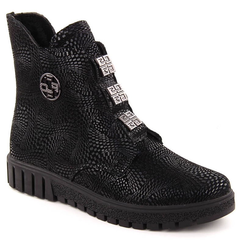 Botines de mujer de piel negra con plataforma de Filippo DBT6360 negro