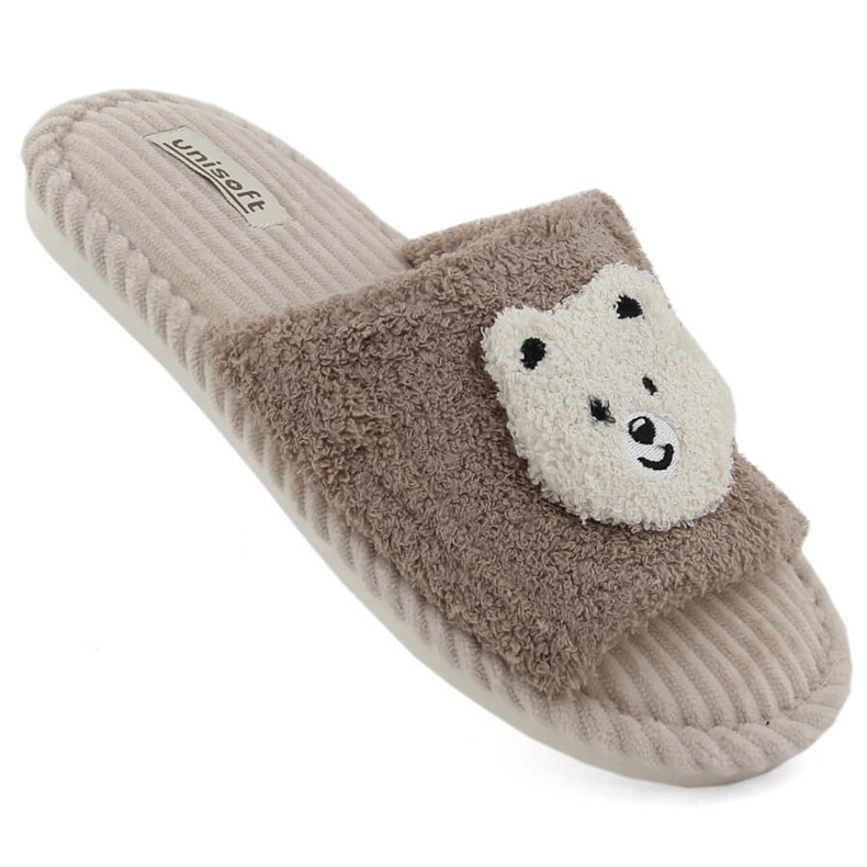 Zapatillas de estar por casa de mujer con osito beige Unisoft 6646
