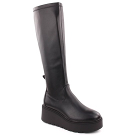 Botas cuña mujer elásticas negras Vinceza 58342 negro