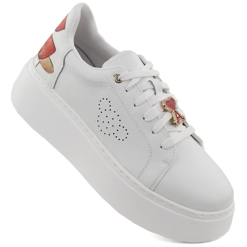 Deportivas de piel con plataforma, blanco Vinceza 89101