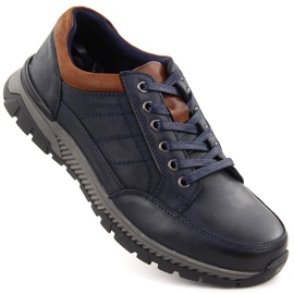 Zapatos casual de piel para hombre, azul marino, T.Sokolski J24-75