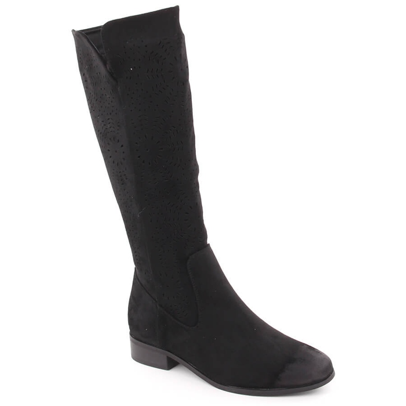 Botas caladas con aislamiento de ante para mujer, negro Potocki 12522 Botas caladas con aislamiento de ante para mujer, negro Potocki 12522