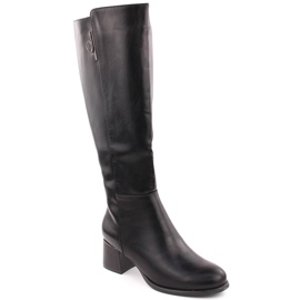 Botas de tacón alto con aislamiento para mujer, negras Jezzi MR2481-3 negro