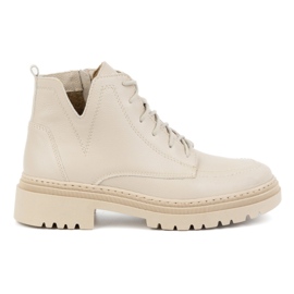 Olivier Botas de invierno de piel con aislamiento para mujer 1246, beige