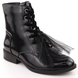 Botines negros de charol con lazo by S.Barski
