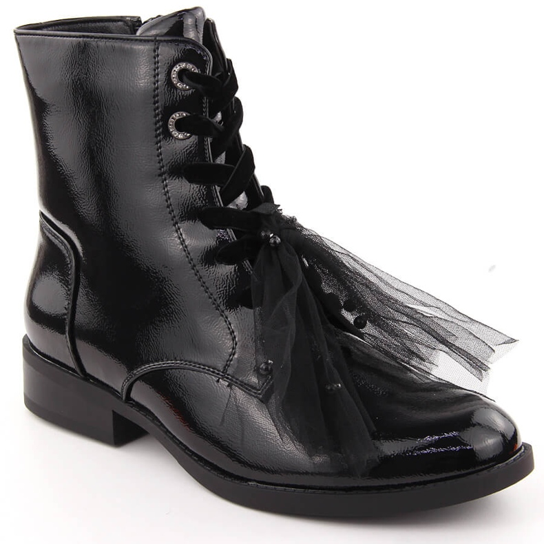 Botines negros de charol con lazo by S.Barski