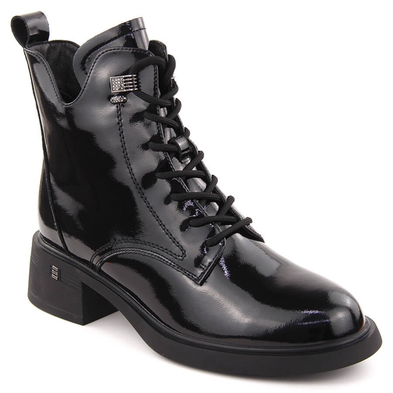 Botines de mujer charol negro D&A S.Barski Colección Premium CR42-089 Botines de mujer charol negro D&A S.Barski Colección Premium CR42-089