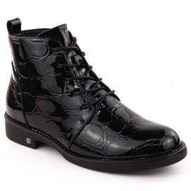 Botines de mujer en charol, negro, Potocki 12471 Botines de mujer en charol, negro, Potocki 12471