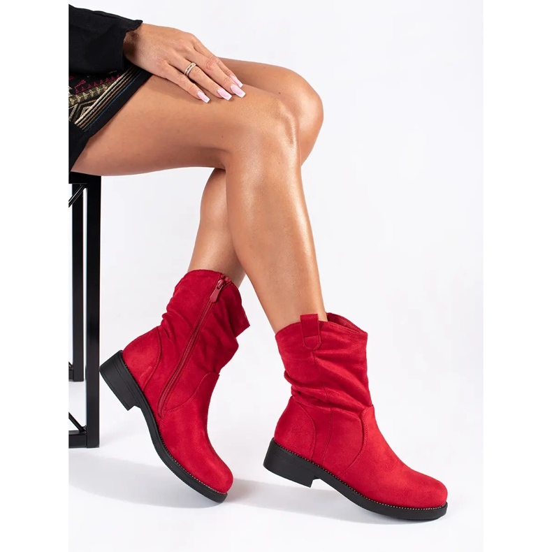 Botas cowboy mujer ante rojo Botas cowboy mujer ante rojo