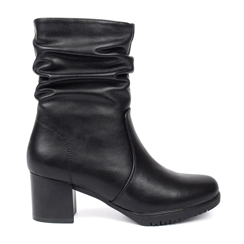 Botines arrugados de mujer de piel negra Sergio Leone negro