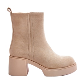 Botines Mujer Ante Eco, Cálidos, Beige Claro, Meriluna