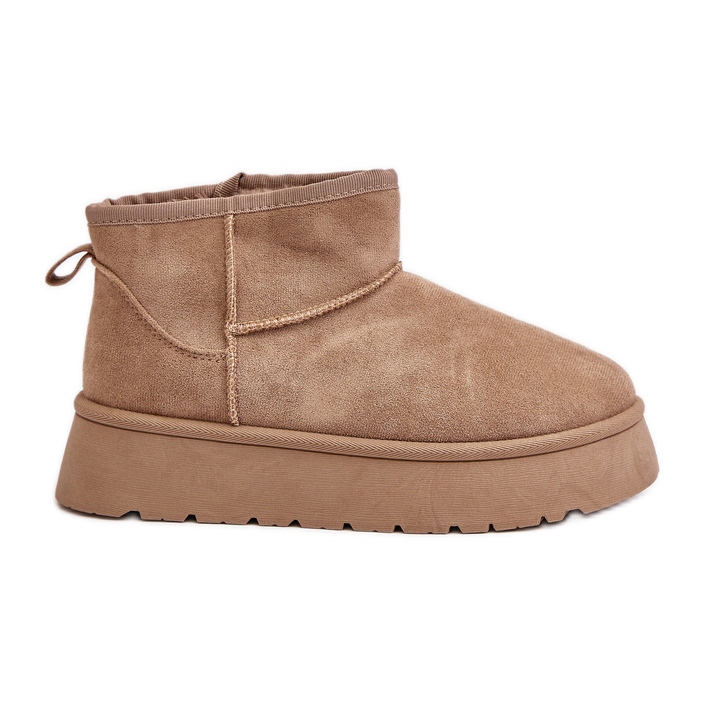 Botas De Nieve Bajas Para Mujer Con Plataforma, Forradas Con Piel, Saldren Beige