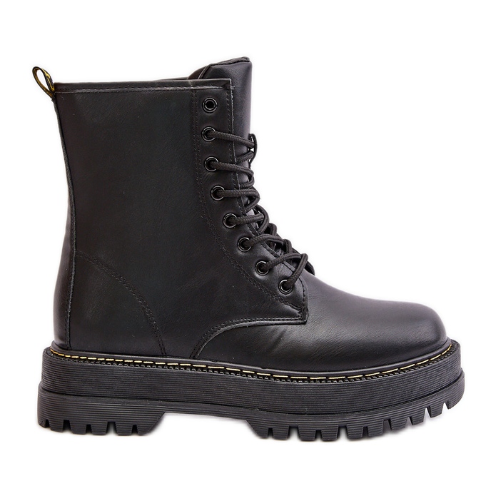 Botas de trabajo aisladas de cuero ecológico con cremallera, negro Naleli