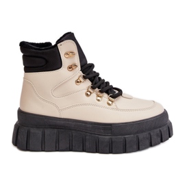 Botines Trapper Aislantes De Mujer Con Plataforma Beige Jelenia