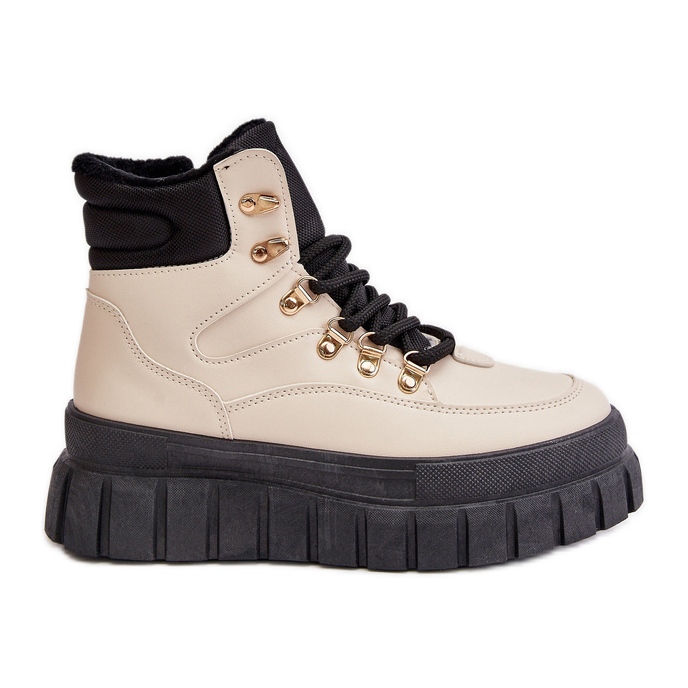 Botines Trapper Aislantes De Mujer Con Plataforma Beige Jelenia