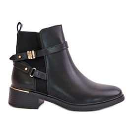 Botas Aislantes De Mujer Con Tiras Decorativas Negro Kikirra