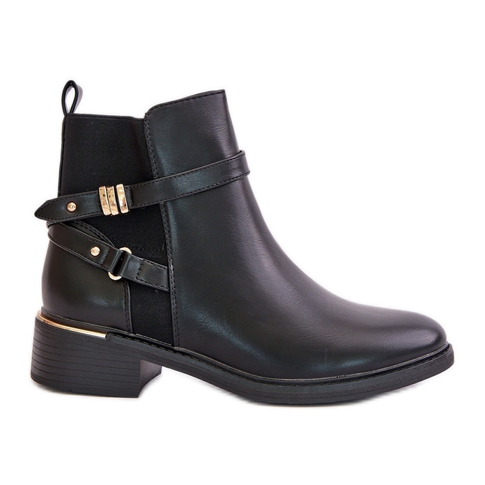 Botas Aislantes De Mujer Con Tiras Decorativas Negro Kikirra