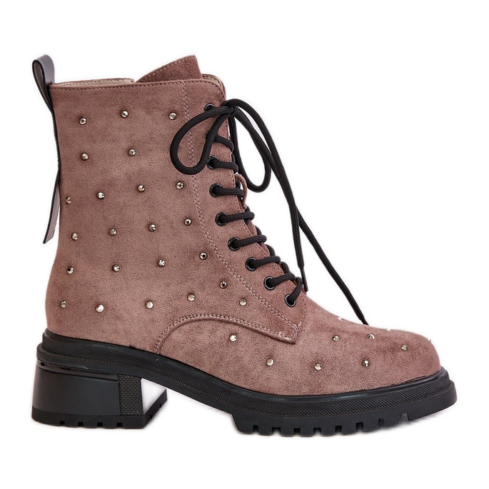 S.Barski Botas de Trabajadora Decoradas para Mujer Insuladas D&amp;A MR880-017 Taupe beige