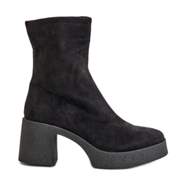 Botas de mujer con plataforma y tacón enorme S.Barski HY42-739 Negro
