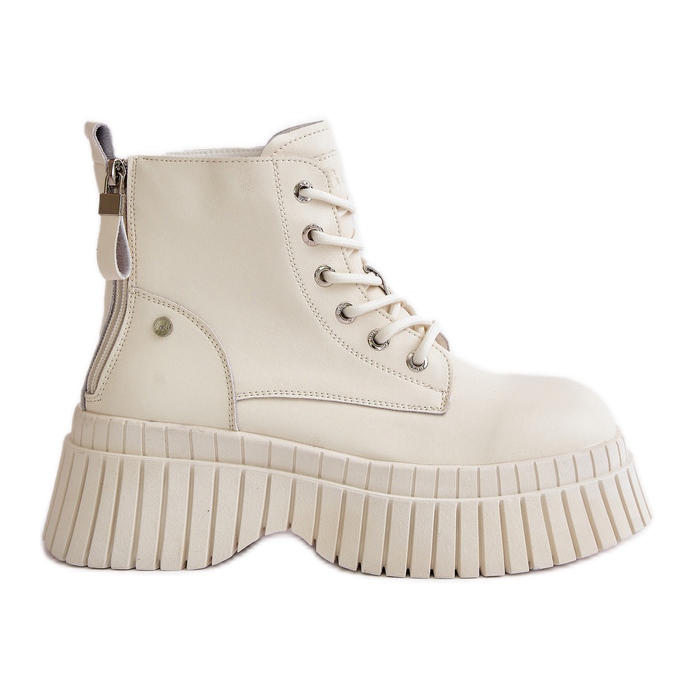 Botines Trapper De Cuero Con Aislamiento Y Suela Maciza GOE OO2N4127 Beige Claro