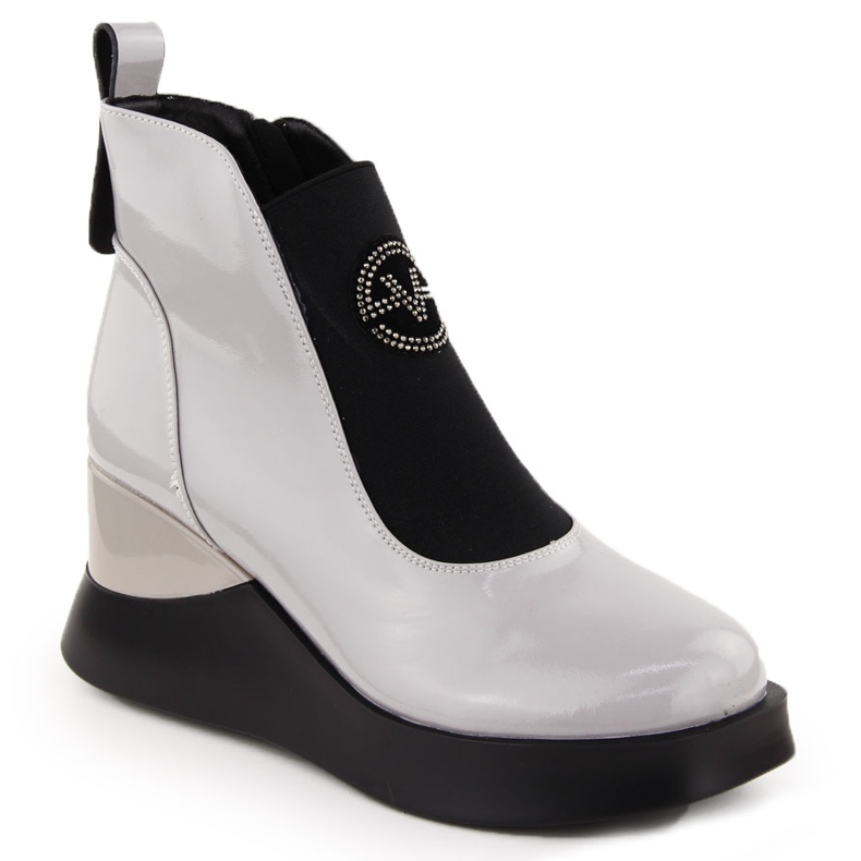 Botas cuña mujer piel gris Vinceza 66703