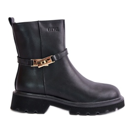 Botas De Mujer De Piel Con Correa Aislante GOE OO2N4150 Negro