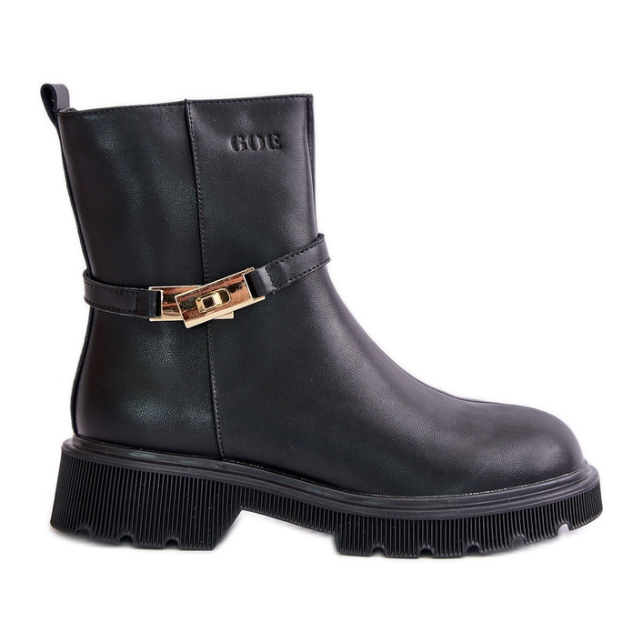 Botas De Mujer De Piel Con Correa Aislante GOE OO2N4150 Negro