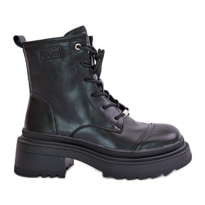 Botas Aislantes Obreras de Mujer Fabricadas en Piel Natural Goe OO2N4115-W2 Negro