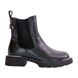 Botines Chelsea De Piel Con Cremallera GOE OO2N4147-E2 Negro
