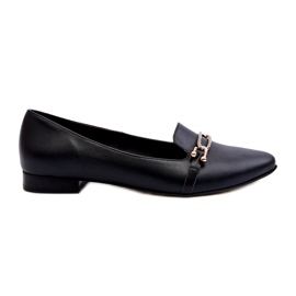 Zazoo 2885 Ballerinas de cuero para mujeres con decoración negra negro