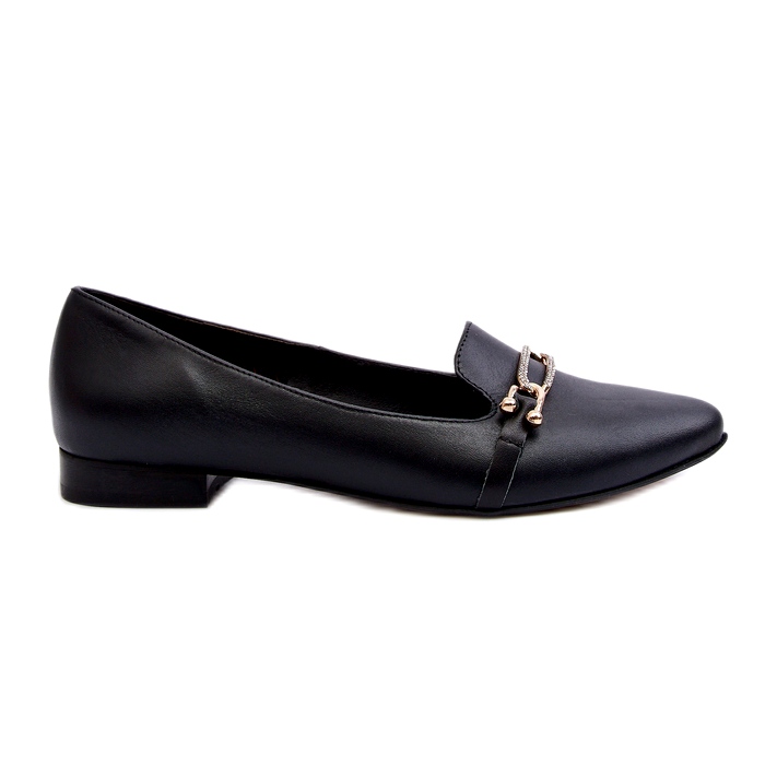 Zazoo 2885 Ballerinas de cuero para mujeres con decoración negra negro