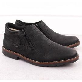 Botas de piel con aislamiento para hombre, negras, Rieker 15399-00 negro