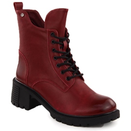 Botines de mujer de piel roja de Filippo DBT6501 rojo