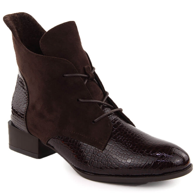 Botines mujer charol marrón Potocki 12498