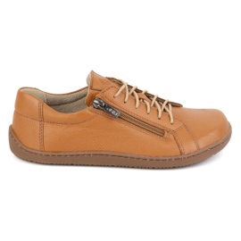 Olivier Zapatos de mujer minimalistas descalzos de piel modelo 1243 rojo naranja