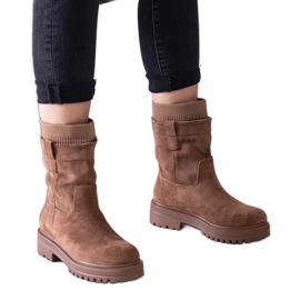 Botines slip-on marrones con calcetín Ralia marrón