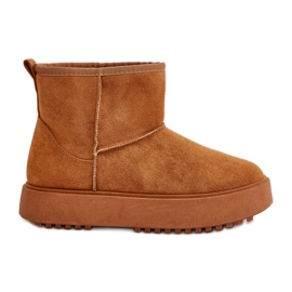 Botas de nieve con plataforma para mujer en ante ecológico Atteria Camel marrón