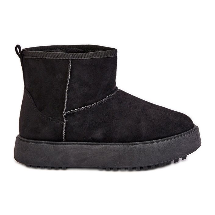 Botas de nieve con plataforma para mujer en ante ecológico, negro Atteria Botas de nieve con plataforma para mujer en ante ecológico, negro Atteria