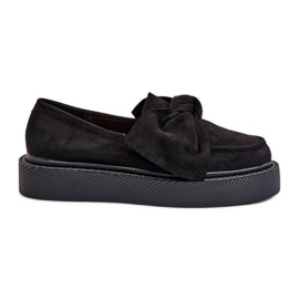 Mocasines De Mujer Con Plataforma Y Lazo, Negro Naivine