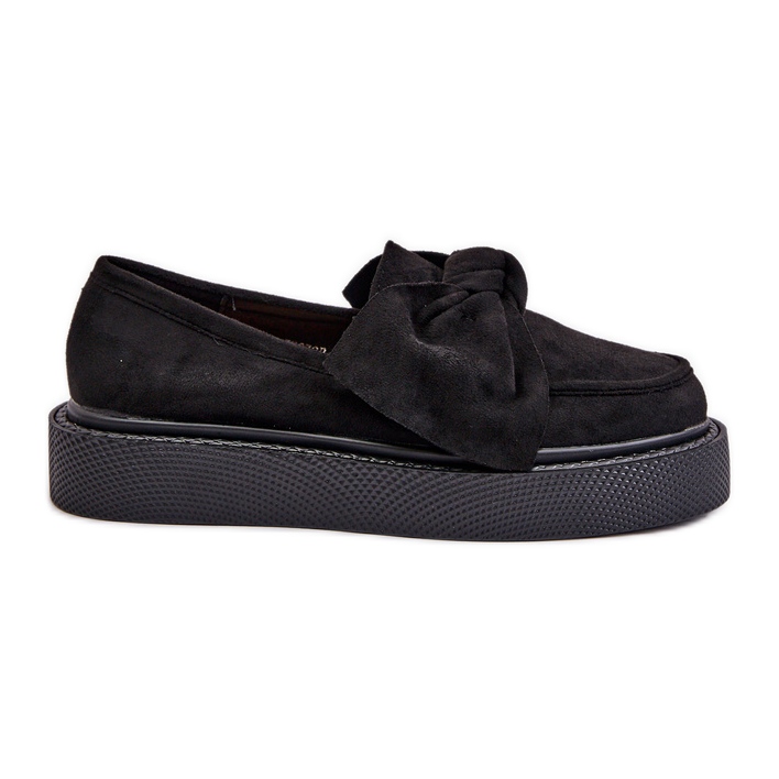 Mocasines De Mujer Con Plataforma Y Lazo, Negro Naivine