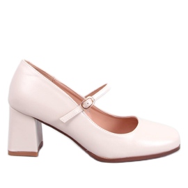 Mary Jane Keefel Salón de tacón beige