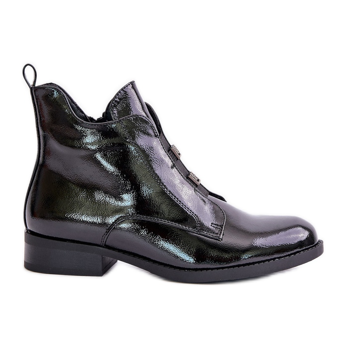 Botas De Charol Con Cremallera Aislante Tacón Plano S.Barski HY42-717 Negro Botas De Charol Con Cremallera Aislante Tacón Plano S.Barski HY42-717 Negro