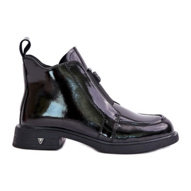 S.Barski Botines Mujer Charol Con Cremallera D&amp;A JC42-24 Negro