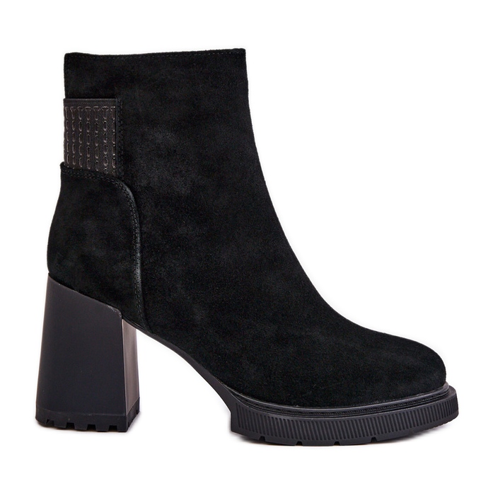 S.Barski Botines de tacón alto con aislamiento de ante D&amp;A CR42-106 Negro