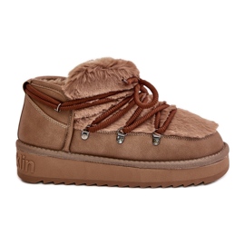 Botas de nieve de plataforma baja con pelo D.Franklin DFSH370011 Marrón