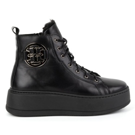 Olivier Botas de invierno de mujer de piel con aislamiento 1174 negro