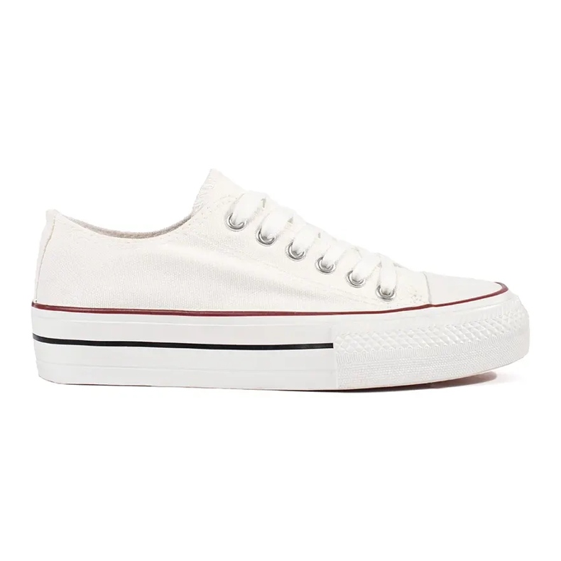 Seastar Zapatillas de mujer clásicas blancas con cordones y plataforma. blanco