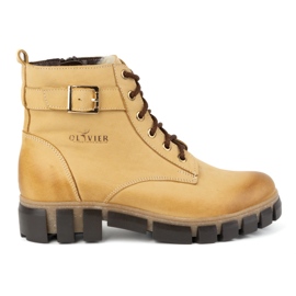 Olivier Botas de mujer de piel, aislantes, 373BB, beige
