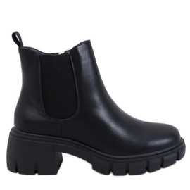 Botas Chelsea Ledeck Black Pu con tacón ancho negro