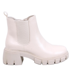 Ledeck Botines Chelsea de poliuretano en beige con tacón ancho